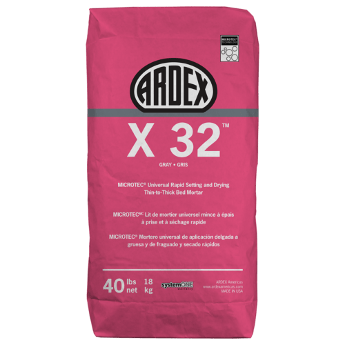 ARDEX X 32™ MICROTEC® Rapid Set Thin-to-Thick Bed Mortar